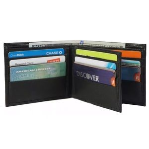 Bifold slim leather men’s wallet Black